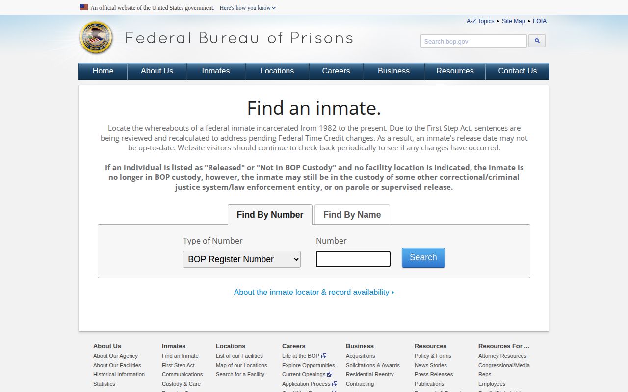 Upshur County federal released inmate BOP locator