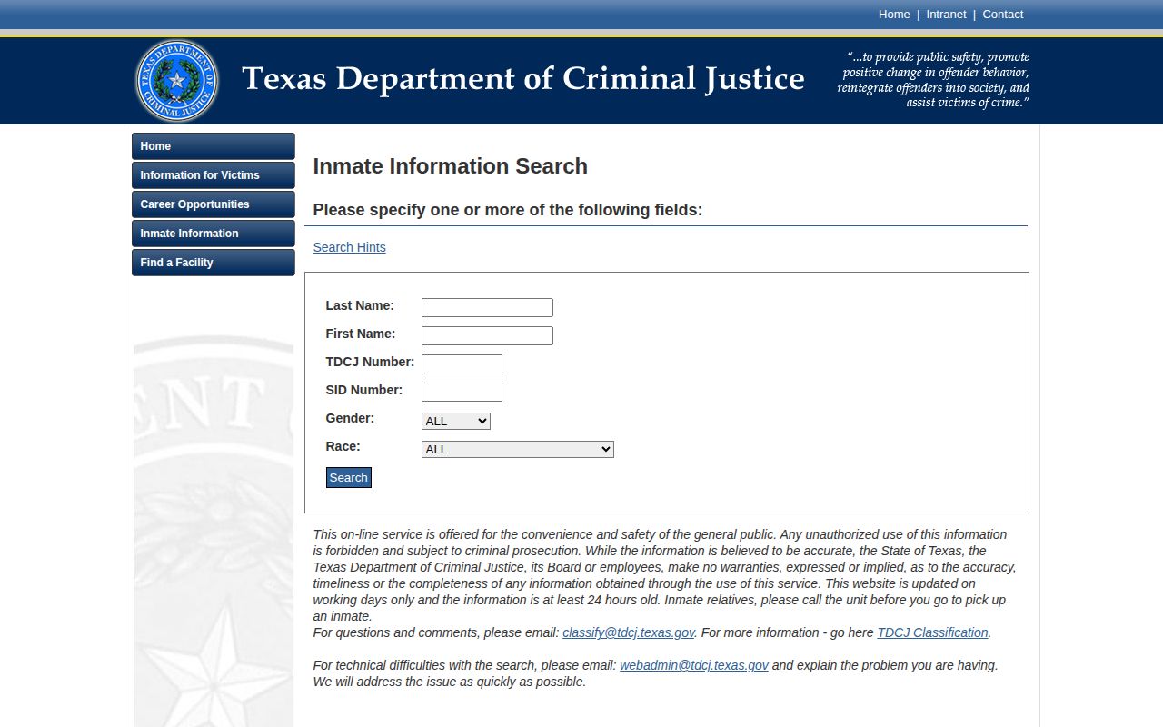 Upshur County released inmate TDCJ offender search